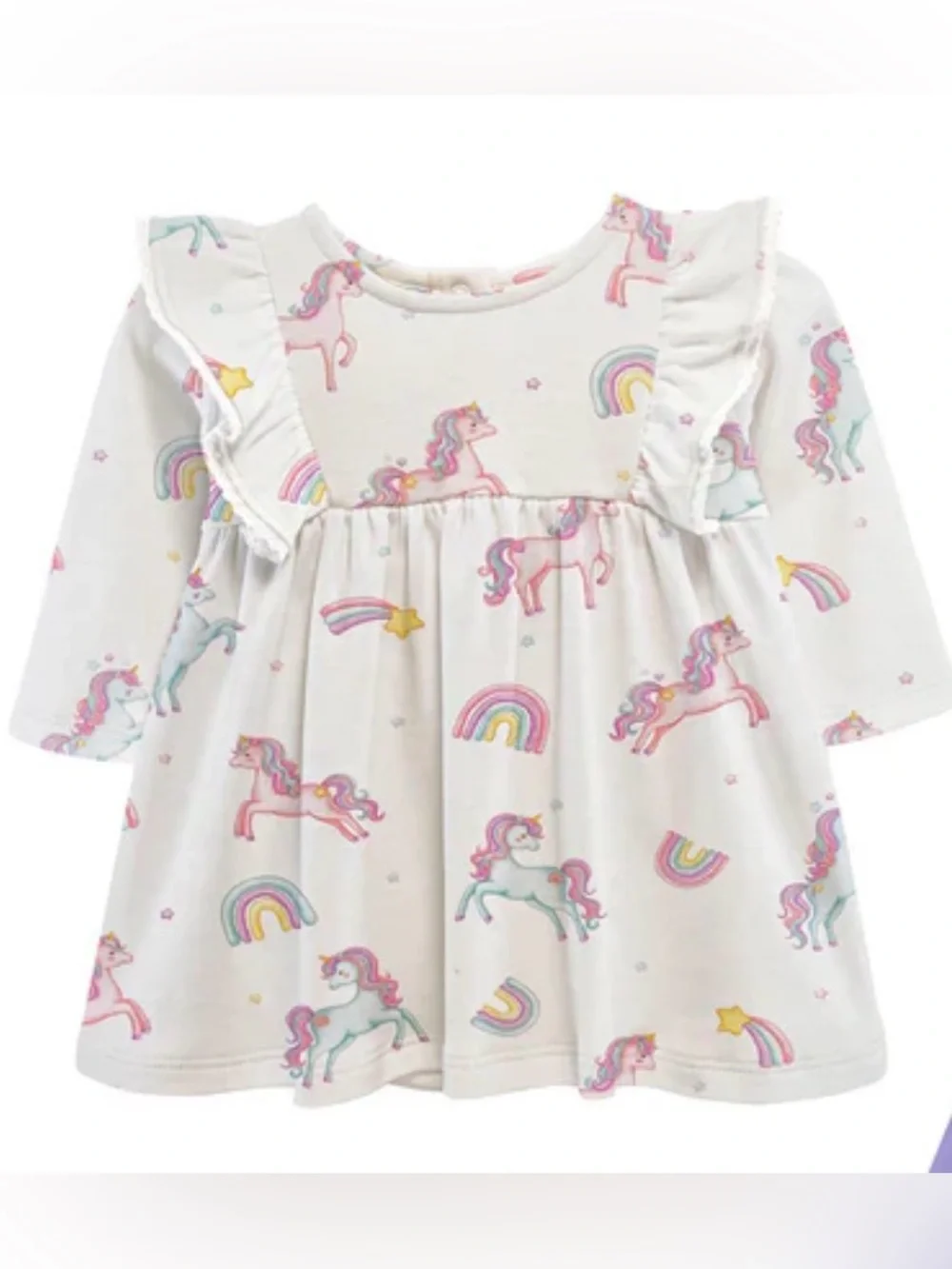 BABY CLUB CHIC Magical Unicorn Pima Cotton Dress - 6-9M